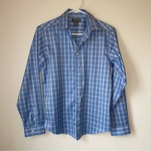 Van Heusen Blue Plaid Flex Dress Shirt